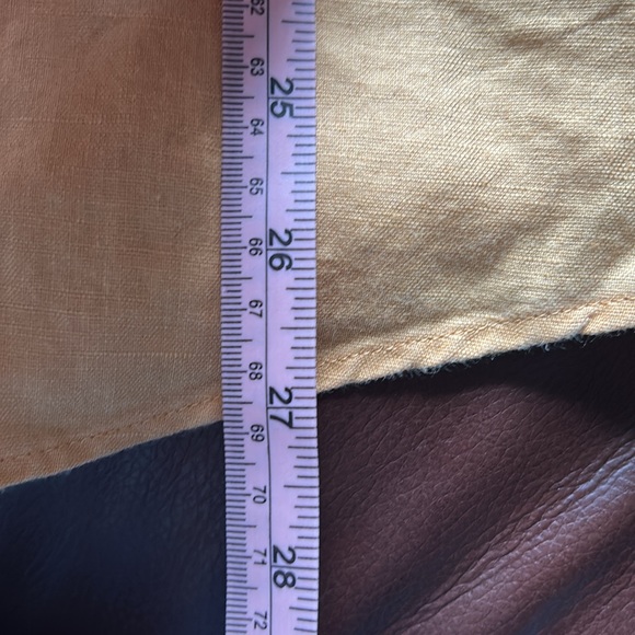 Zara Linen Cotton, Relaxed, Fit, Button Down, Sunny, Color, Shirt, Mock Neck - Picture 11 of 12